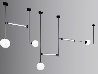 现代简约吊灯组合模型3d模型