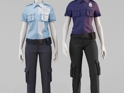 现代警察警服服装模特模型3d模型