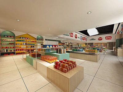 现代零食食品专卖店模型3d模型