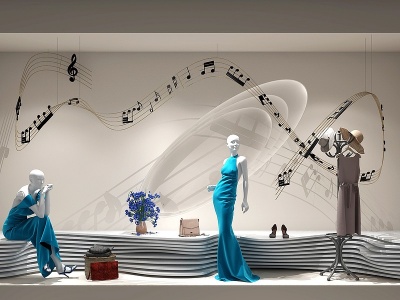 现代商场服装店橱窗模型3d模型