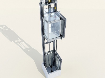 3d升降观光电梯结构轿厢模型