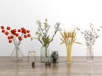 3d现代玻璃花瓶模型