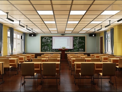3d现代大学学校演讲教室模型
