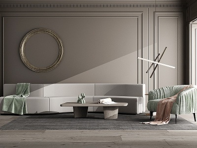 现代布艺弧形沙发模型3d模型