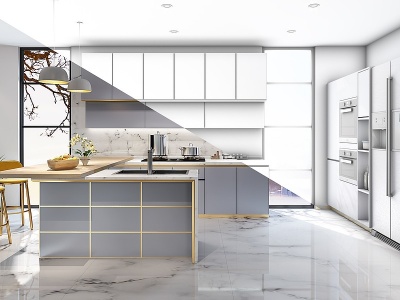 北欧开放式厨房模型3d模型