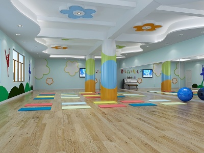 现代幼儿园舞蹈室模型3d模型