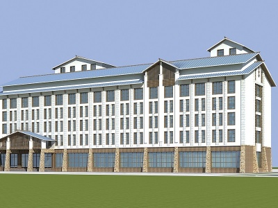 新中式商业广场模型3d模型