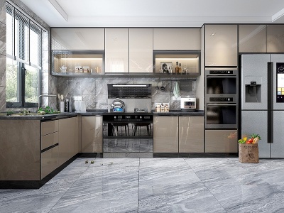 风格厨房橱柜模型3d模型