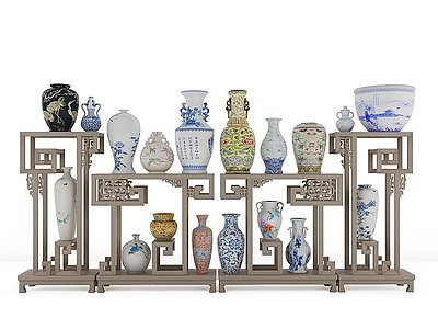 中式陶瓷模型3d模型
