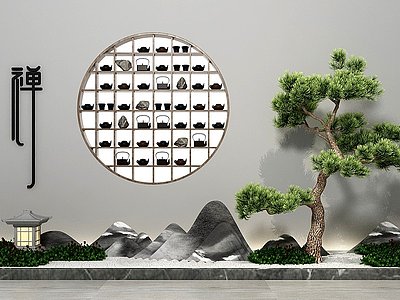 中式景观小品模型3d模型
