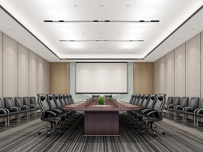 3d现代办公会议室模型