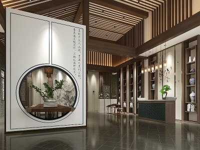 新中式酒店会所模型3d模型