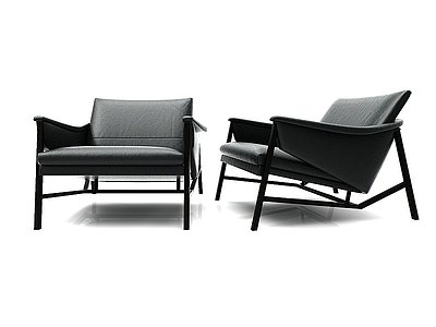 3d现代风格休闲单人沙发模型