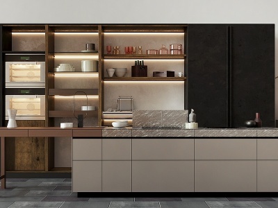 现代厨柜组合3d模型