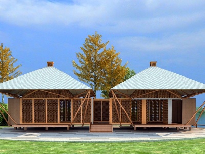现代休闲木屋模型3d模型