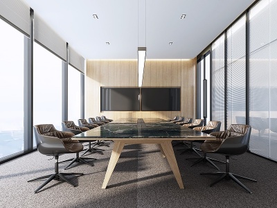 3d现代办公室会议室模型