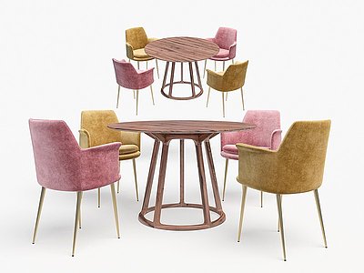 现代餐桌椅组合模型3d模型