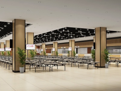 现代商业商场食堂模型3d模型