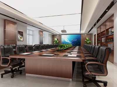 3d中式公司多功能会议室模型