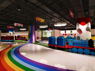 现代儿童游乐场乐园模型3d模型
