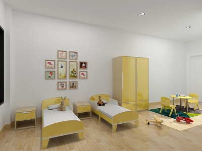现代幼儿园休息室模型3d模型