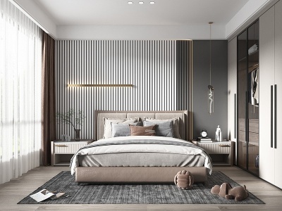 现代家居卧室模型3d模型