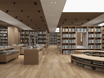 3d现代图书室模型