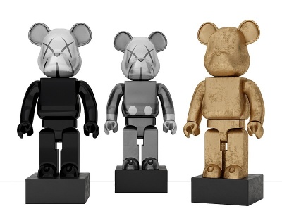 现代雕塑熊摆件艺术品模型3d模型