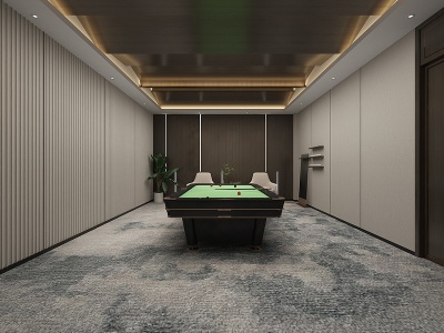 新中式桌球室模型3d模型