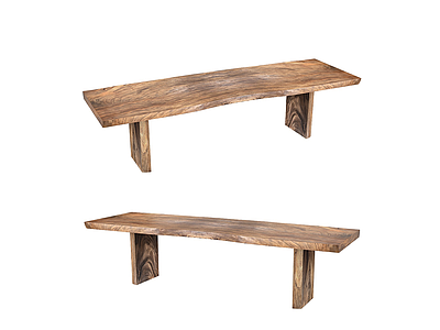 3d现代简约原木桌模型