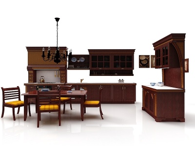 3d现代风格厨房柜子模型
