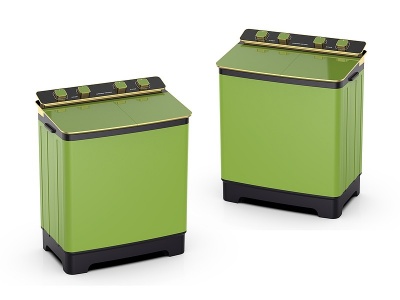 3d现代绿色简约洗衣机模型