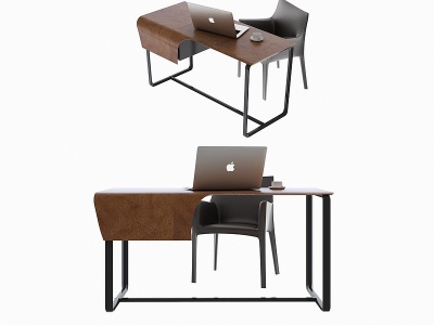 现代书桌椅组合模型3d模型