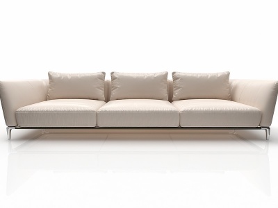 3d现代风格三人布艺沙发模型