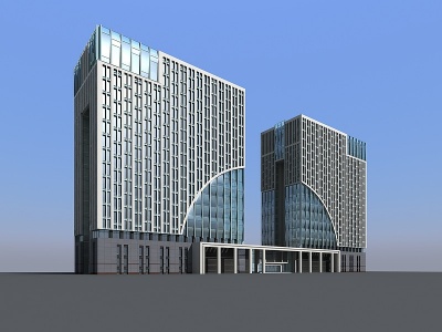 现代政府办公楼模型
