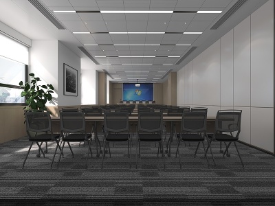 3d现代会议室大厅模型