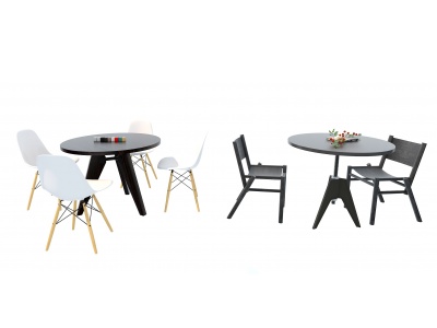 3d北欧餐桌椅模型