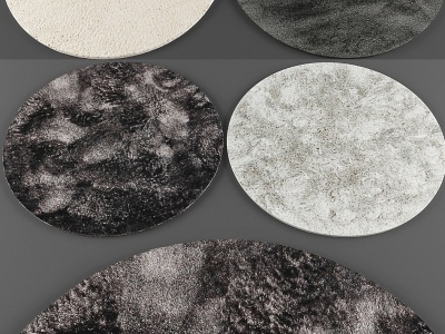现代圆形绒布地毯模型3d模型