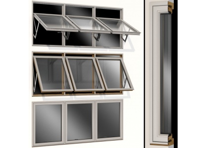 3d现代铝合金窗户模型