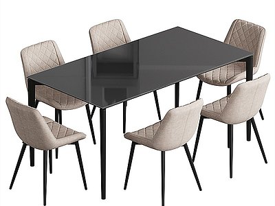 3d<font class='myIsRed'>现代</font>餐桌椅组合模型