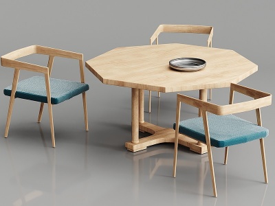 3d现代实木休闲桌模型