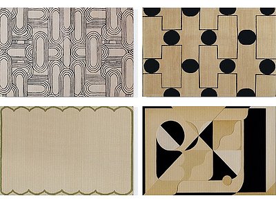 3d几何抽象地毯组合模型