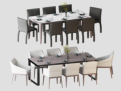 北欧餐桌椅模型3d模型