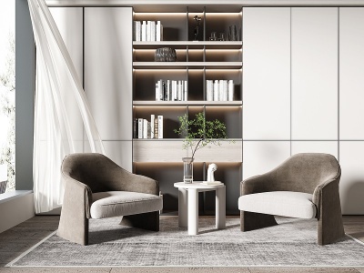 现代单人沙发休息室模型3d模型