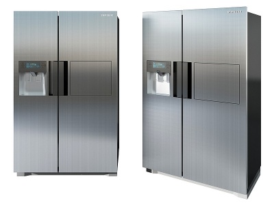 3d现代双门智能冰箱冰柜模型