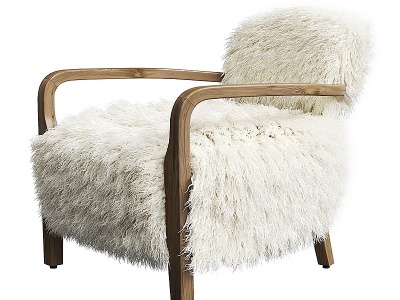 3d现代皮毛休闲椅模型