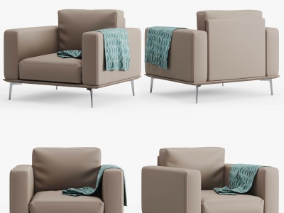 现代布艺单人沙发模型3d模型
