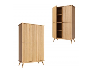 3d现代实木储物柜子模型