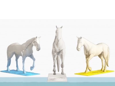 3d艺术马动物雕塑摆件组合模型