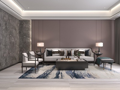 新中式家居客厅模型3d模型